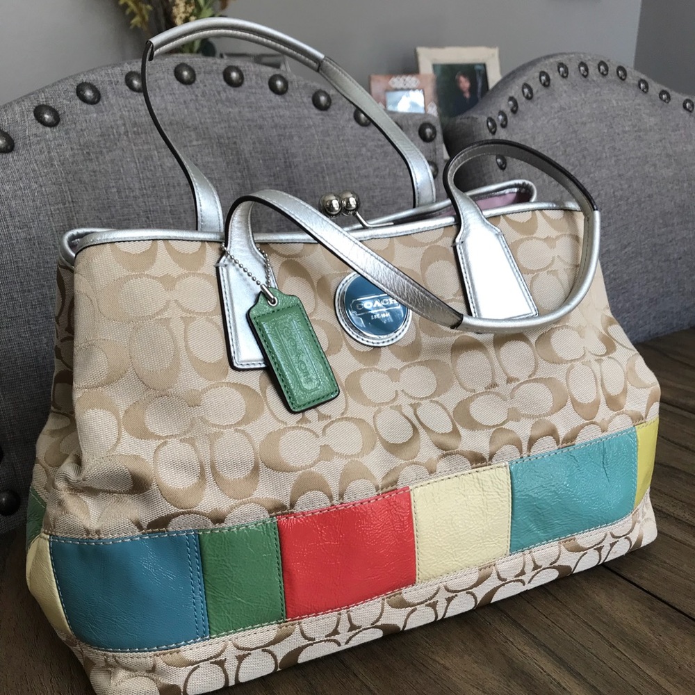 COACH CANVAS MULTICOLOR SHOULDER BAG